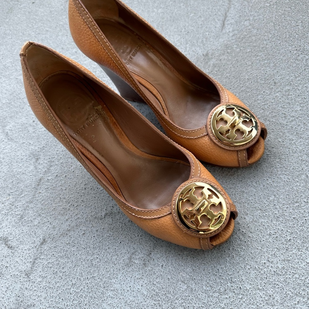 Tory Burch Leather Wedges